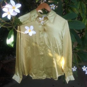 Vintage Button-up satin long sleeve